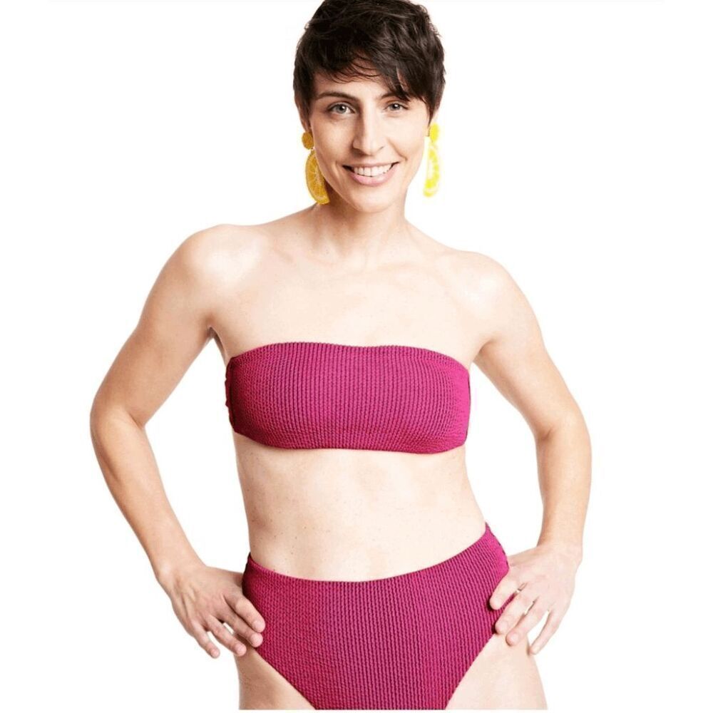 Tabitha Brown pink 2 pc adjustable straps swimming set size S